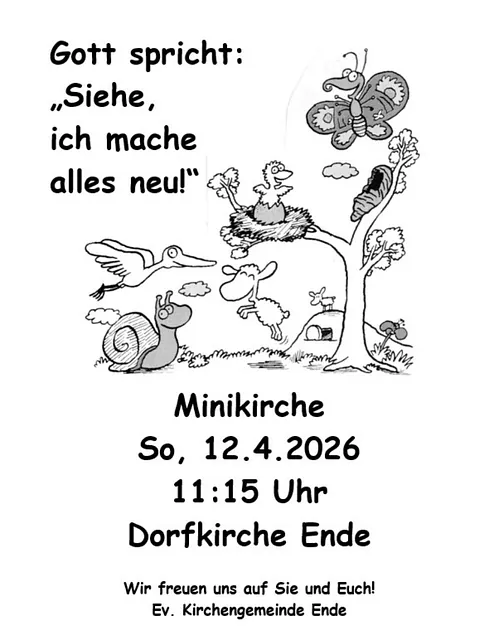 Plakat zur Minikirche am 12.04.2026