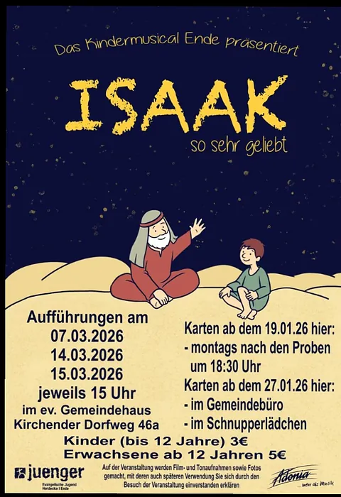 Das Plakat zum Kindermusical "Isaak - So sehr geliebt"