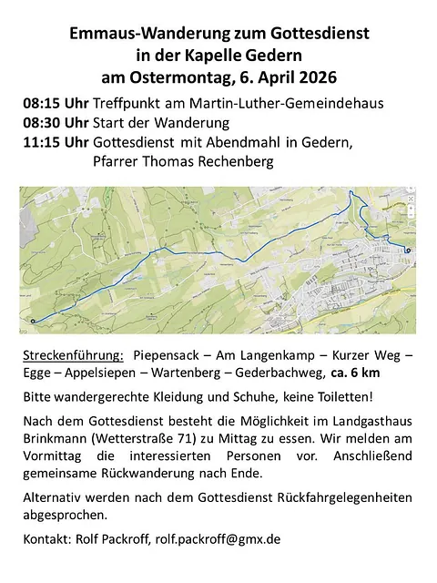 Plakat mit Informationen zur Wanderung am 06.04.2026