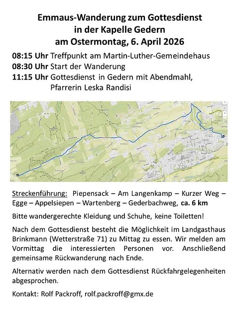 Plakat mit Informationen zur Wanderung am 06.04.2026