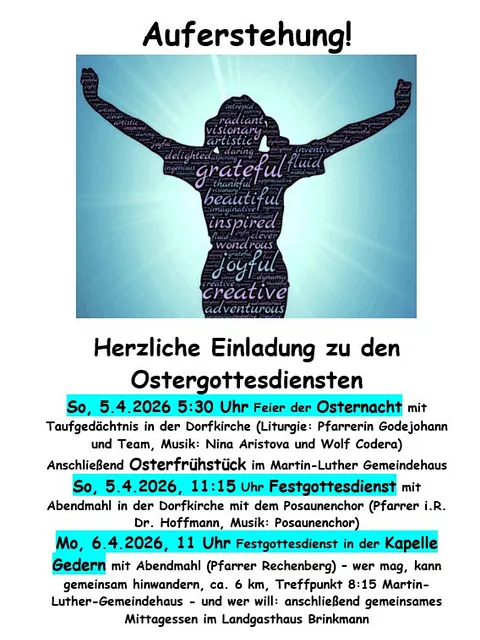Plakat "Herzliche Einladung zu den Ostergottesdiensten"
