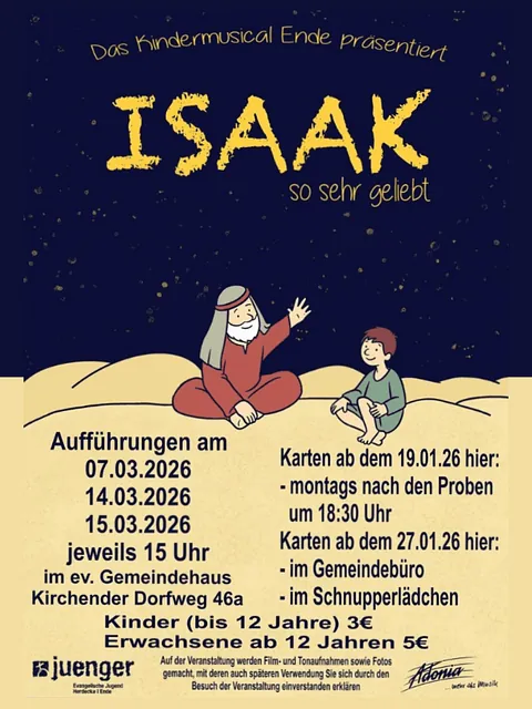 Das Plakat zum Kindermusical "Isaak - So sehr geliebt"