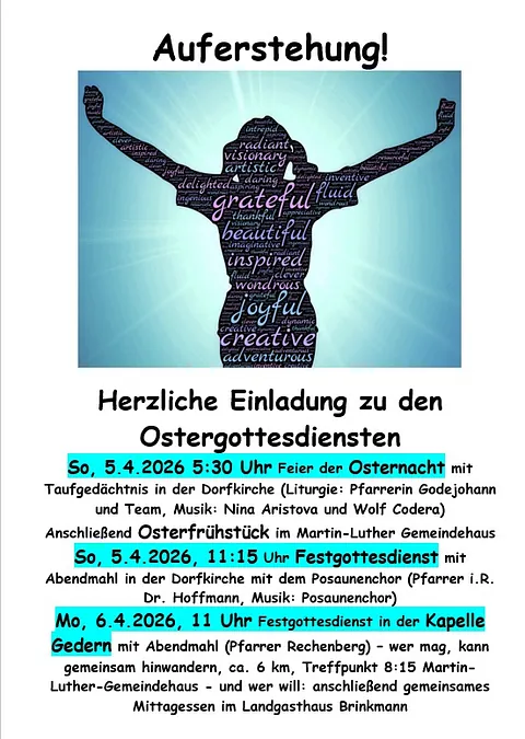 Plakat "Herzliche Einladung zu den Ostergottesdiensten"